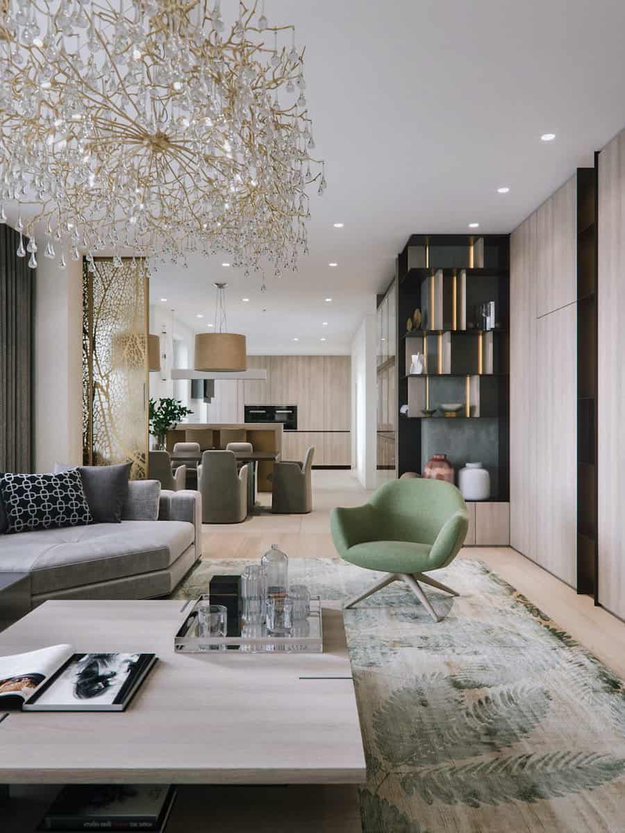 Raffiniertes Interieur des Wohnzimmers 2026: Stilvolle Designtrends, Gestaltungsmerkmale, Stilwahl