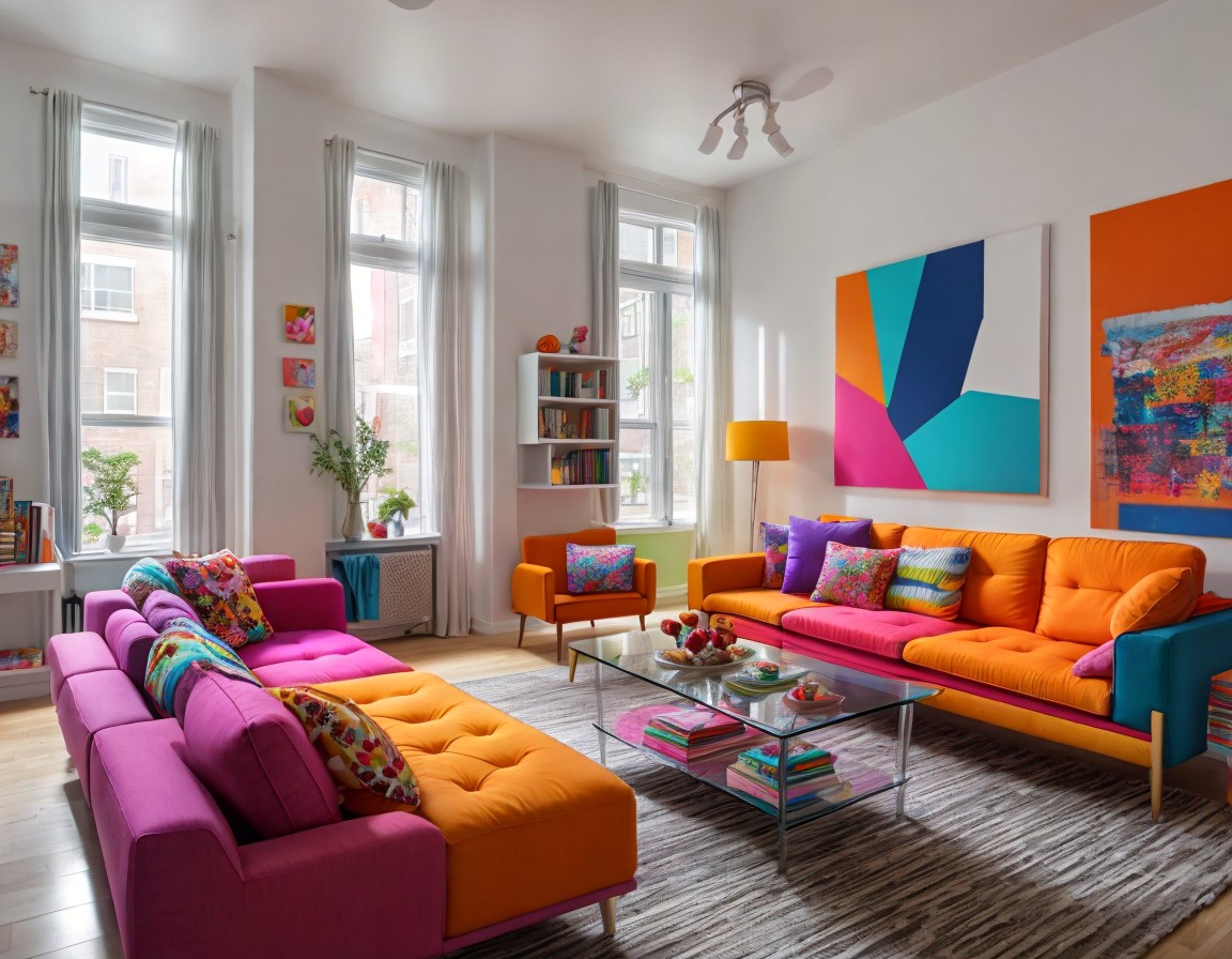 Bunte Möbel im Wohnzimmer 2026
