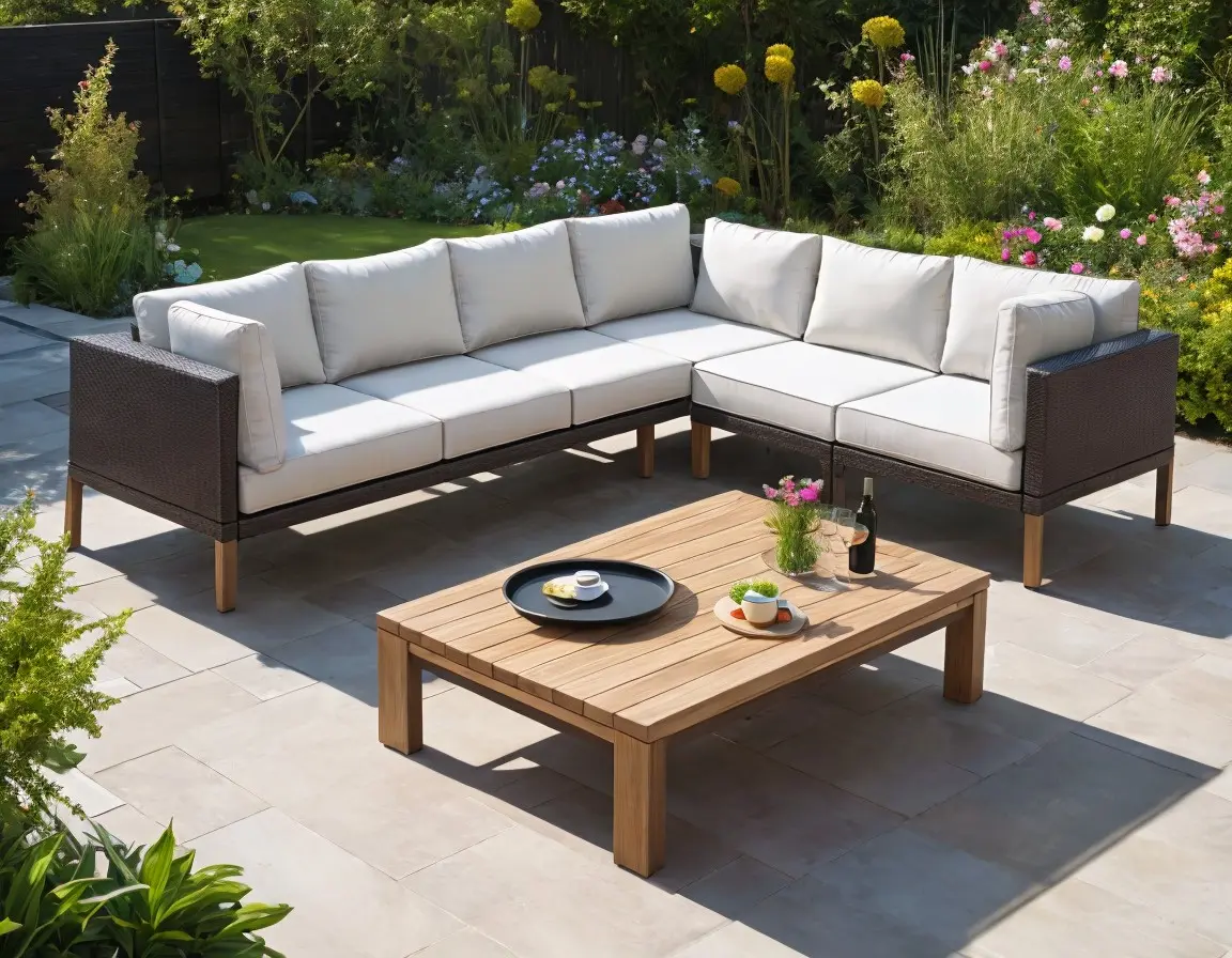 Sommerliche Gartenmöbeldekoration